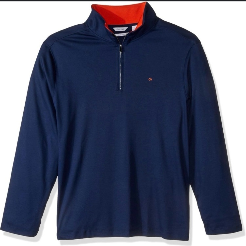 Calvin Klein Blue and Red Zip Up Sweater
